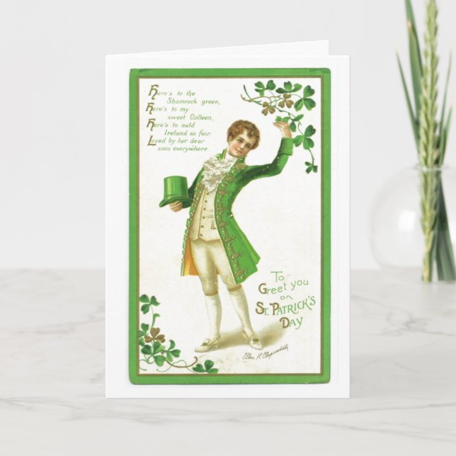 Vintager ST. Patricks Day Karte (Vorderseite)