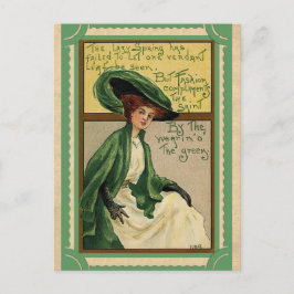 Vintager St Patricks Day mit grünem irischen Gedic Postkarte