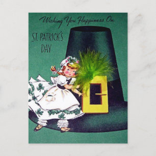Vintager St. Patrick's Day Postkarte