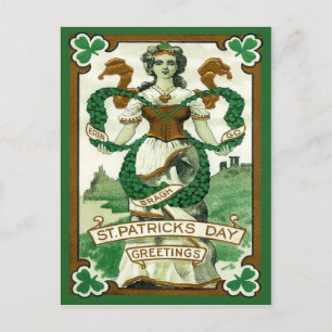 Vintager St. Patrick's Day Postkarte