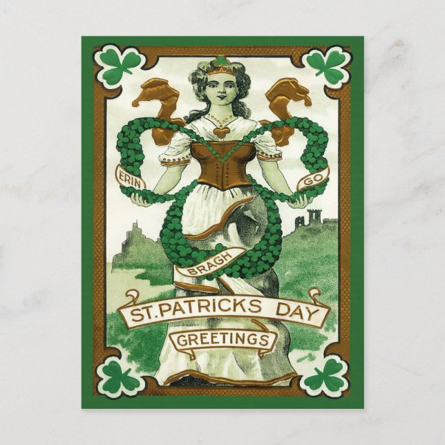 Vintager St. Patrick's Day Postkarte (Vorderseite)