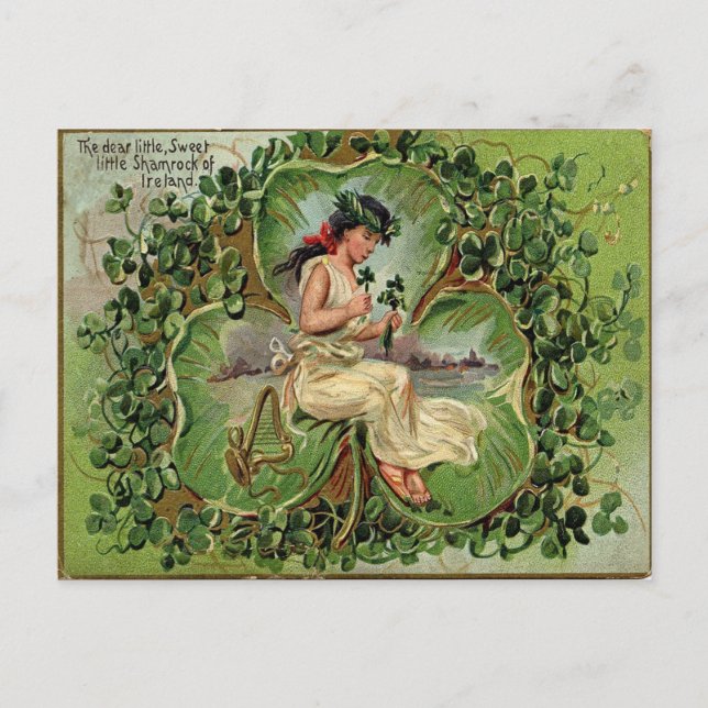Vintager St. Patrick's Day Postkarte (Vorderseite)