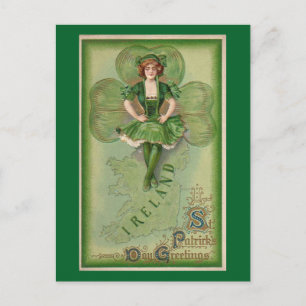 Vintager St. Patrick's Day Postkarte