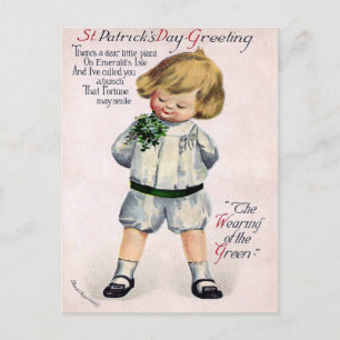 Vintager St. Patrick's Day Postkarte