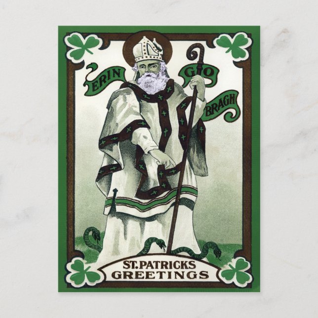 Vintager St. Patrick's Day Postkarte (Vorderseite)