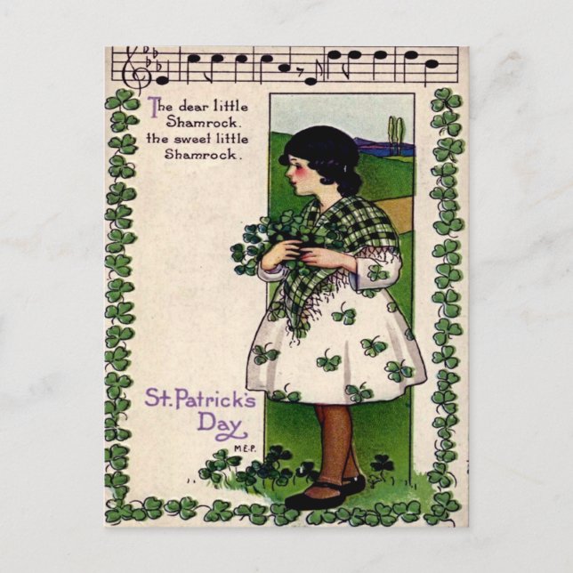 Vintager St. Patrick's Day Postkarte (Vorderseite)