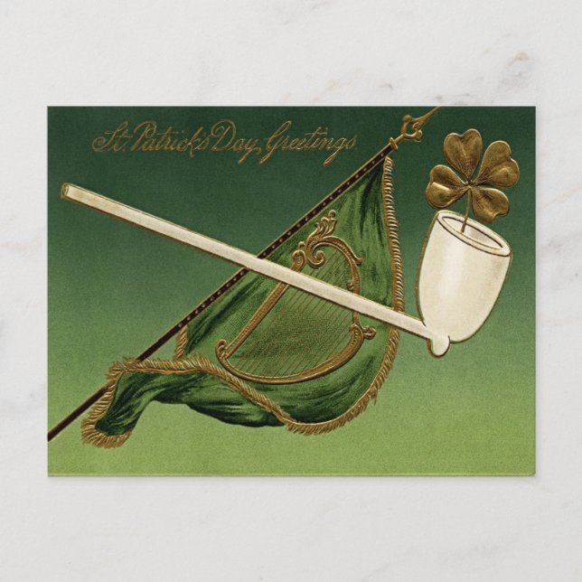 Vintager St. Patrick's Day Postkarte (Vorderseite)