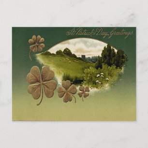 Vintager St. Patrick's Day Postkarte