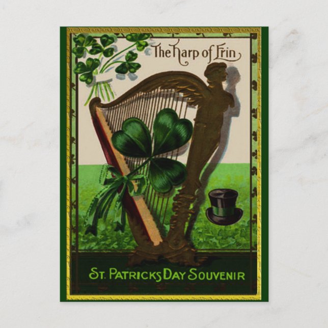 Vintager St. Patrick's Day Postkarte (Vorderseite)