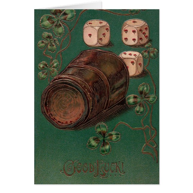 Vintager St. Patrick's Day, Viel Glück Irish Dice (Vorne)