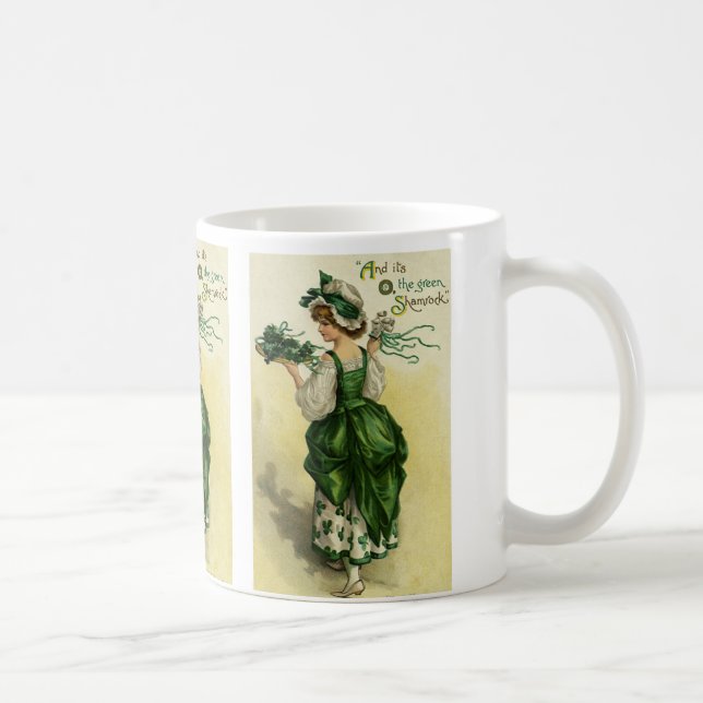 Vintager St. Patrick's Day, Woman Green Kleeblatts Kaffeetasse (Rechts)