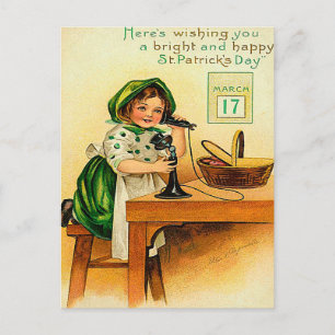 Vintager St. Patrick's Day wünscht Postkarte