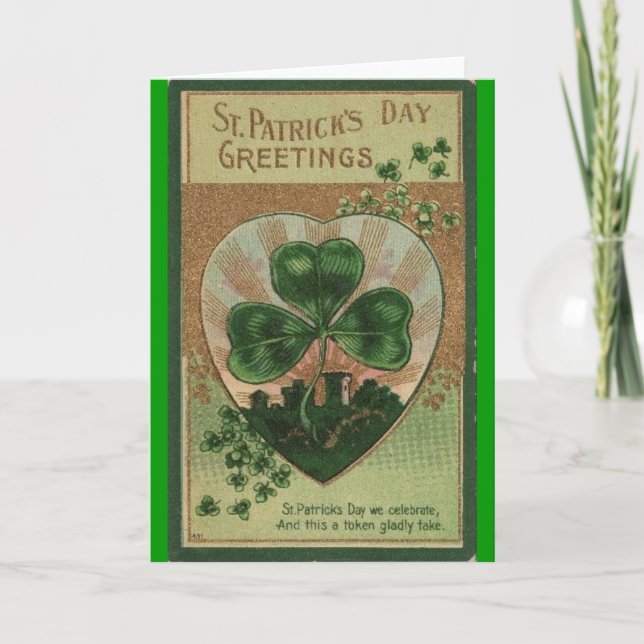 Vintager St. Patricks-Tag Karte (Vorderseite)