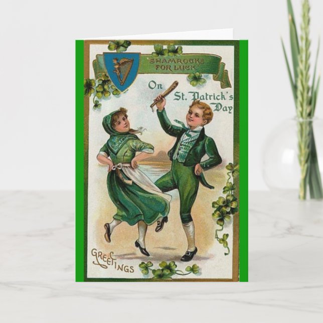 Vintager St. Patricks-Tag Karte (Vorderseite)