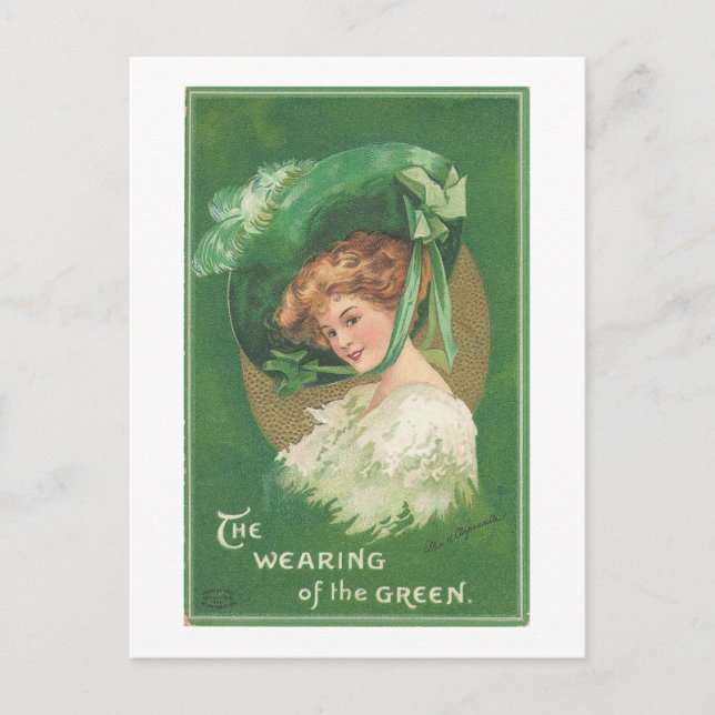 Vintager St. Patricks-Tag Postkarte (Vorderseite)