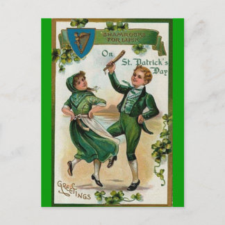 Vintager St. Patricks-Tag Postkarte
