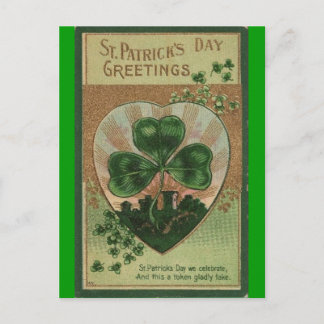Vintager St. Patricks-Tag Postkarte