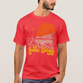 Vintager Staat der Insel Rhode Mitte Jahrhundert N T-Shirt