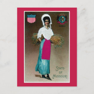 Vintager Staat Girl of Missouri Postkarte