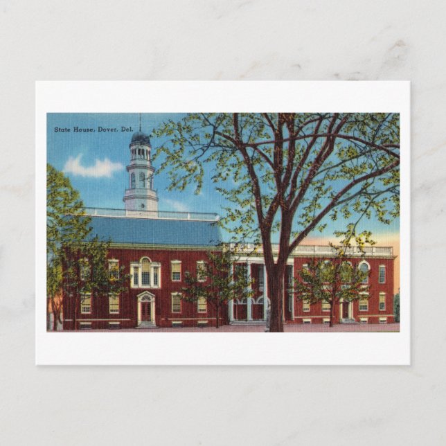 Vintager Staat Hauptstadt in Dover, Delaware Postkarte (Vorderseite)