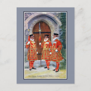 Vintager Staat Kleid Yeoman Warders Tower London Postkarte