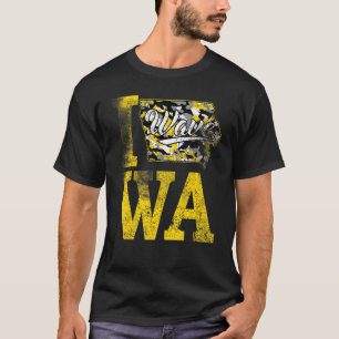 Vintager Staat von Iowa Trendy Wave Iowans Yellow T-Shirt