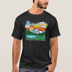 Vintager Staat von Oregon Retro Outdoor Nature Gra T-Shirt