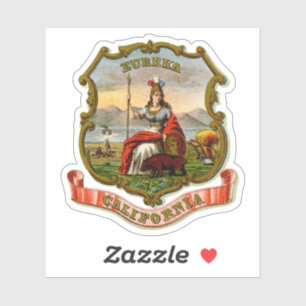 Vintager Staat-Wappen aus Kalifornien Aufkleber
