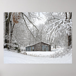 Vintager Stall im Schnee - Tennessee Poster