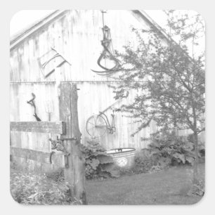 Vintager Stall Quadratischer Aufkleber