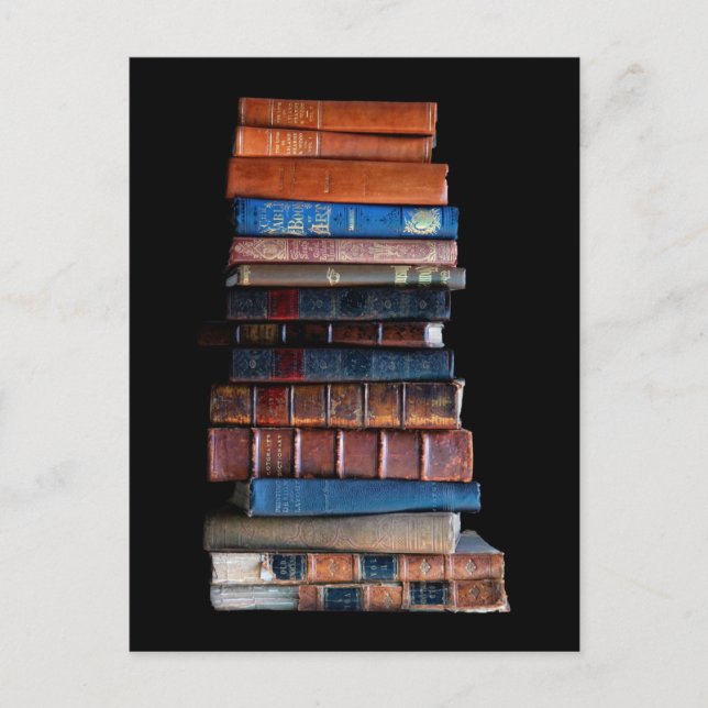 Vintager Stapel alter Bücher Postkarte (Vorderseite)