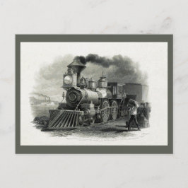 Vintager Steam Motor Train Postkarte