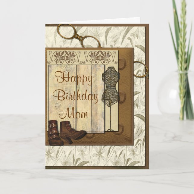Vintager Steampunk Collagen-Geburtstag Karte (Vorderseite)