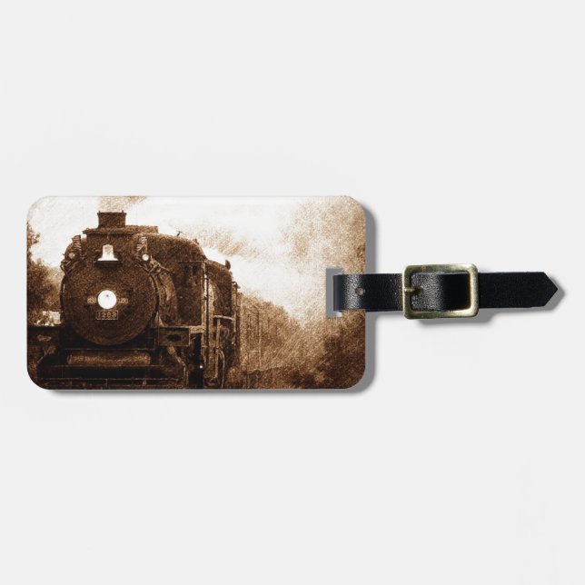 Vintager Steampunk Eisenbahn-Antiken-Dampf-Zug Gepäckanhänger (Vorderseite horizontal)