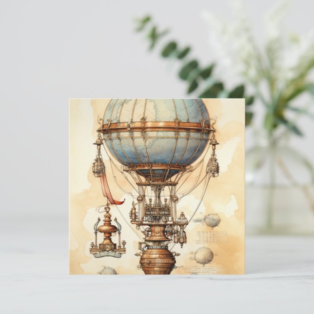 Vintager Steampunk-Heißluftballon (3) (Stehend Vorderseite)
