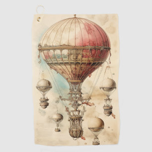 Vintager Steampunk-Heißluftballon (4) Golfhandtuch
