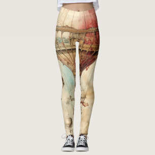 Vintager Steampunk-Heißluftballon (4) Leggings