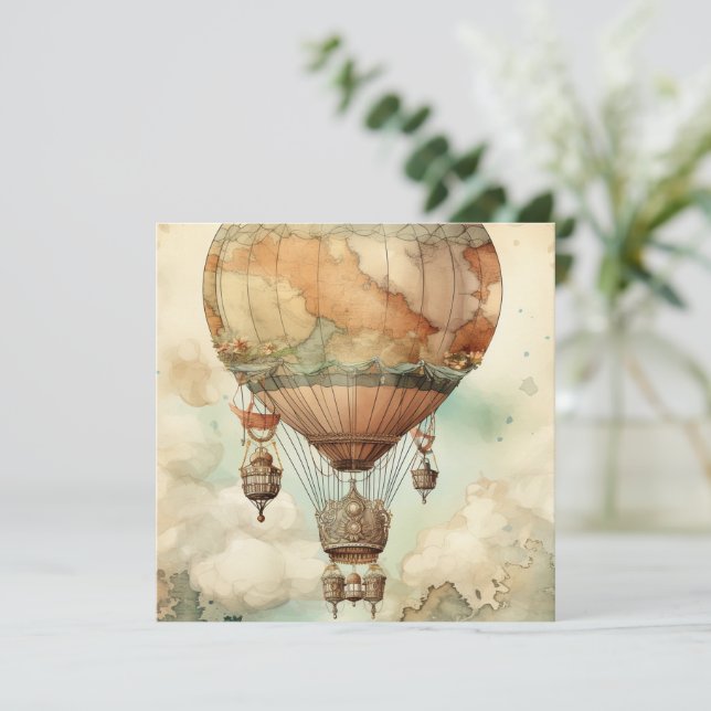 Vintager Steampunk-Heißluftballon (5) (Stehend Vorderseite)