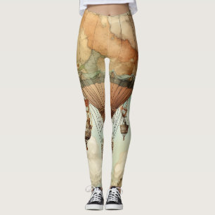 Vintager Steampunk-Heißluftballon (5) Leggings