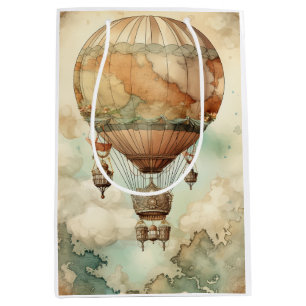Vintager Steampunk-Heißluftballon (5) Mittlere Geschenktüte