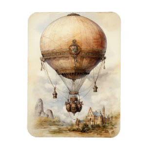 Vintager Steampunk Heißluftballon Magnet