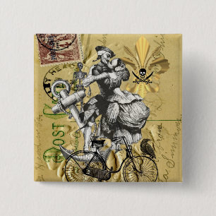 Vintager steampunk Pirat Button