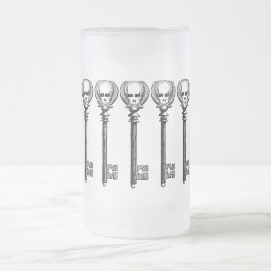 Vintager Steampunk Skeleton Schlüssel Mattglas Bierglas