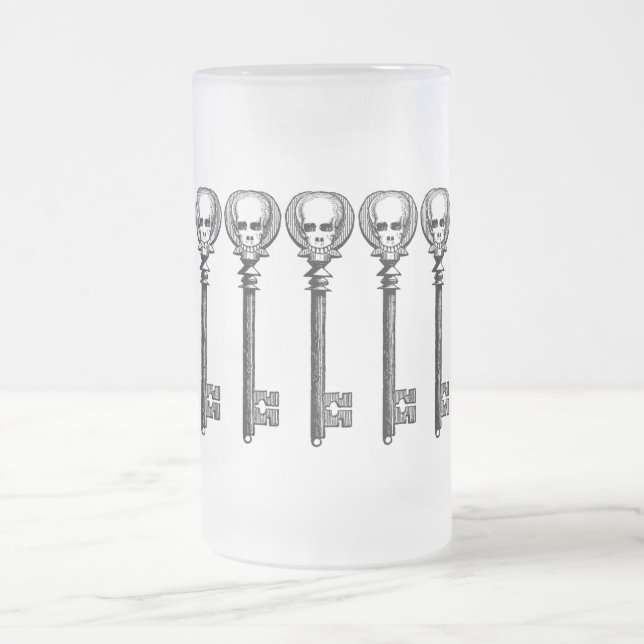Vintager Steampunk Skeleton Schlüssel Mattglas Bierglas (Mittel)