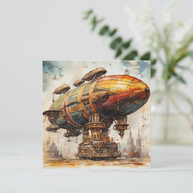 Vintager Steampunk Zeppelin (1) (Stehend Vorderseite)