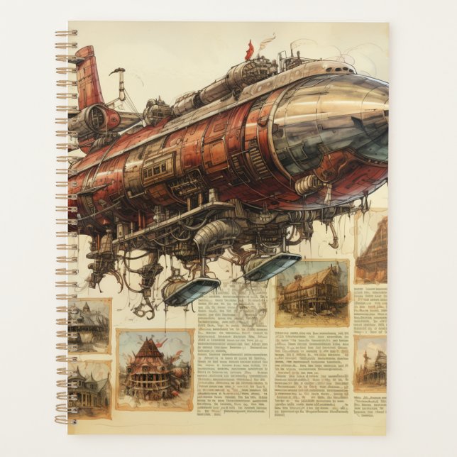 Vintager Steampunk Zeppelin (11) Planer (Vorderseite)