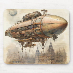 Vintager Steampunk Zeppelin (12) Mousepad
