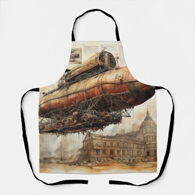 Vintager Steampunk Zeppelin (3) Schürze (Vorderseite)