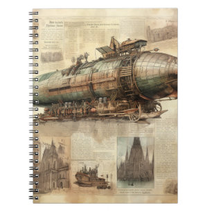Vintager Steampunk Zeppelin (5) Notizblock