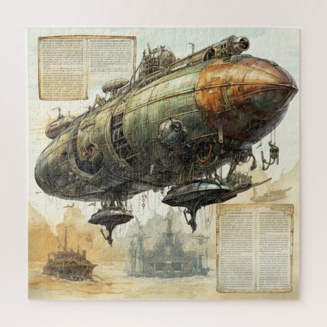 Vintager Steampunk Zeppelin (8) Puzzle (Vertikal)